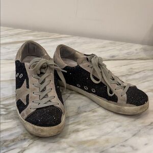 Golden Goose Black glitter and Gray Star Sneakers